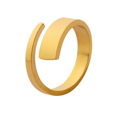 China Vintage New Styles Stainless Steel 18k Gold Plated Finger Sign Open Adjustable Ring For Women Gift for sale