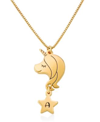 China TRENDY Fashion Cute Kids Jewelry Stainless Steel Unicorn Necklace Pendant for sale