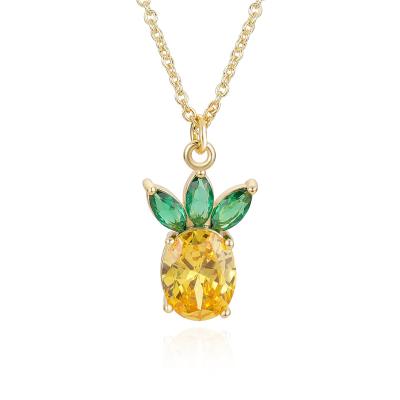 China Environmental Friendly Fashion Glass  Pineapple Shape Earrings Ring Necklace Glass Copper Women Jewelry Set for sale