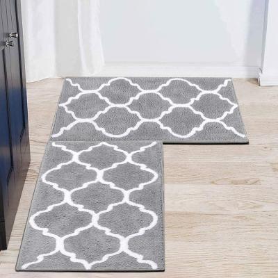 China 2 Piece Sustainable Microfiber Rug Anti-Slip Bathroom Rugs And Rugs Set Aasorb Super Plush Polyester Water Rug Shaggy TPR Backing for sale