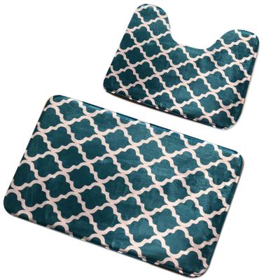 China 2pc Durable Anti Slip Waterabsorb Microfiber Bath Mat Memory Foam Covers Non Slip Floor Mats Shower Print Bath Mat Online Porcelain Amazon for sale