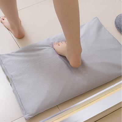 China New Arrived New Viable Water Absorbent Diatomaceous Earth Bath Mat Powder Fabric Cover Non Slip Diatomaceous Mud Shower Mat Soft Bath Mat for sale