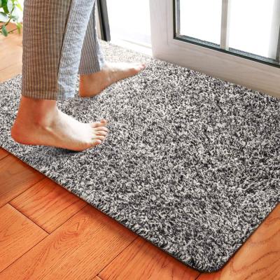 China Waterproof Magic Mat Absorbs Mud Durable Low-Profile Front Door Mat Large Cotton Shoe Scraper Anti-Slip Rubber Pet Back Mat for sale