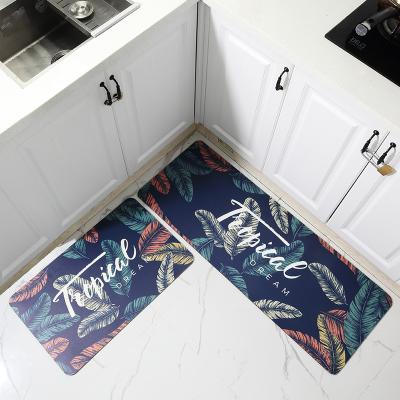 China Wholesale Non Slip Foot PVC Kitchen Floor Mat Modern Environmentally Friendly Waterproof PVC Anti Fatigue Kitchen Mat Dropshipping for sale