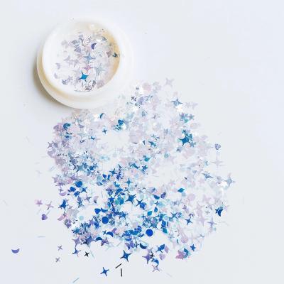 China Eco-friendly Material Star Moon Shape 3D Nail Art Decorations Cosmetic Mixed Glitter Sprinkle Eyeshadow Flakes For Nail Accessories for sale