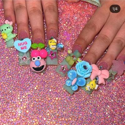 China Easy Apply 2021 Kawaii 3D Rhinestones Nail Charm Dog Zodiac Nail Charms Nail Resin Decoration for sale