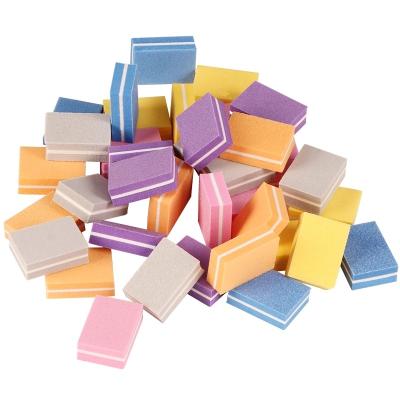 China Colorful Mini Sponge Nail File Set Nail Care Nail Protect Double Sided Clean Polish Manicure Tools for sale