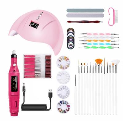 China Modern Fashionable LED UV Lamp Nail Polish Soak Off Gel Drier Kit Manicure Tools Set Electric Nail Drill For Nail Tools for sale