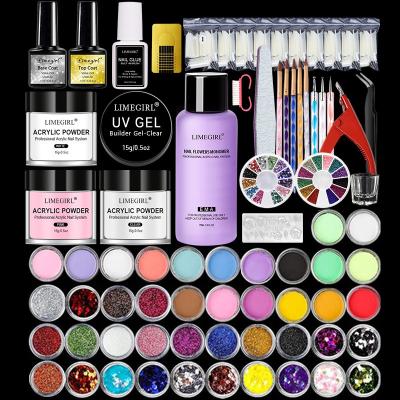 China Convenient Hot Sale Nail Kit Acrylic Powder With Uv Acrylic Gel Nails Kit Press On Nails Set for sale