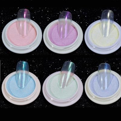 China Excellent Nail Art Effect Mirror Magic Pigment Holo Laser Polymer Nails Powder Chrome Shinny Monomer Acrylic Powder for sale