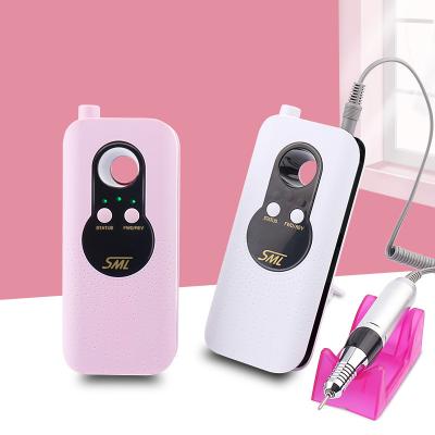 China Electric Manicure Pedicure Care 6 Colors 35000rpm Cordless Portable Rechargeable Nail Drill Machine for sale