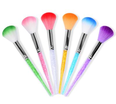 China Hot Selling NAIL Products Shape Colorful Transparent Nail Brush Crystal Diamond Makeup Brushes for sale