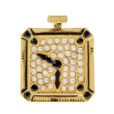 China Trendy Design Rhinestone Watch Broohes For Women Synchronize Pin Jewelry Vintage Fashion Alloy Material for sale