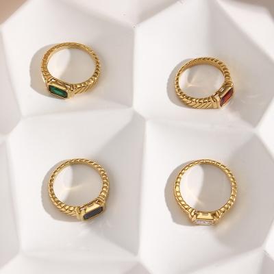 China Trendy Custom High Quality Waterproof Wholesale Jewelry Tarnish Free Jewelry Zircon Manufacturer Trendy Gold Rings Ring FASHION for sale