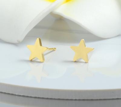 China Fashion New Arrival Lucky Star Design Gold Earrings Stud Stainless Steel Earrings Jewelry 14K for sale