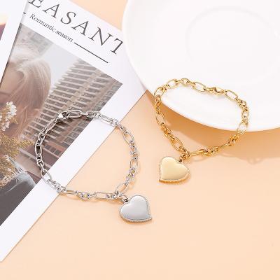 China FASHIONABLE Custom High Quality Manufacturer Water Resistant Jewelry Tarnish Free Luxury Gold Filled Bracelet Heart Jewelry for sale