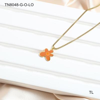 China Europe and America Manufacturer Custom Jewelry High Quality 18k Gold Plated Stainless Steel Flower Necklace 18k Gold Jewelry for sale