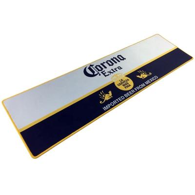 China Large Size Logo Beer Spill Container Bar Runner Promotion Bar Promotion Viable Custom Size Rectangular Soft Rubber AY Spill Mat With Printing for sale