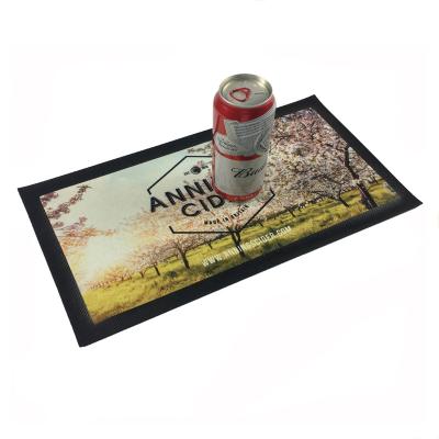 China Wholesale Comfortable AY Water Absorption Felt Bar Counter Rubber Mat Printed Nitrile Drinking Beer Bar Runner for sale