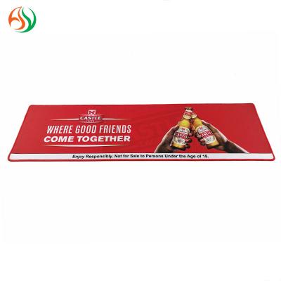 China Custom Rubber Nitrile Mat Bordered Non Woven Felt Beer Wine Accessories AY Bar Runner Nitrile Barmats With Logo Printing for sale