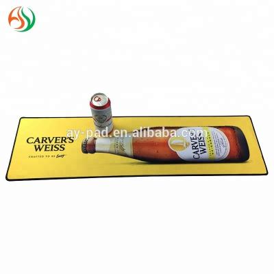 China Durable AY Heat Transfer Printing Or Embossed Custom Logo Personalized Borderless Natural Rubber Bar Puddle Mat For Promotional Product for sale