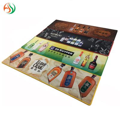 China AY Viable Customized Bar Service Mat Soft 30x48 Jagermeister Rubber Bar Mat for sale