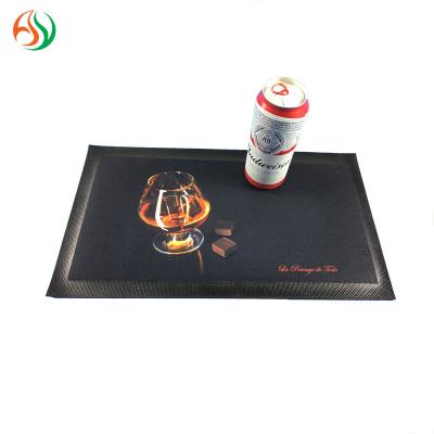 China AY Viable Customized Service Logo Printed Custom Design Nitrile Rubber Premium Bar Anti Fatigue Mats Non Slip Wholesale for sale