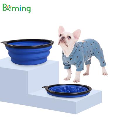 China Sustainable Portable 2 in 1 Personalized Collapsible Slow Feeder Pet Bowl with Lower Price Bowl for Dogs for sale