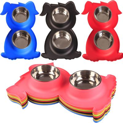 China 2021 New Sustainable Eco Friendly Pet Bowls Water And Food Double Dog Bowl For Dogs for sale