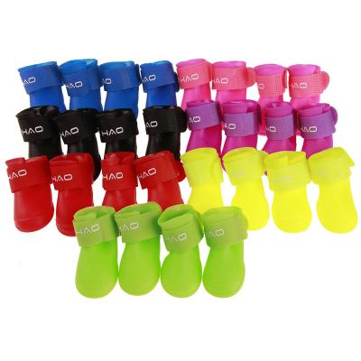 China Amazon Sustainable Hot Sale Wholesale Dog And Cat Rain Boots Outdoor Water Proof Non Slip Soft Silicone Pet Water Proof Rain Boots Dog Shoes for sale