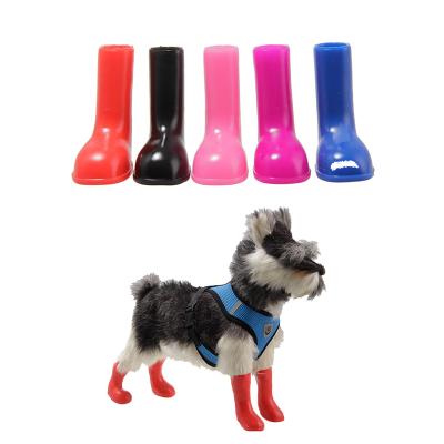 China Durable Elastic Rainy Days Outdoor Activities Dog Boots Waterproof Silicone Adjustable Dog Rain Boots Dog Boots for sale