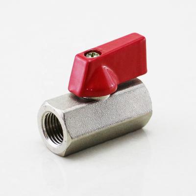 China General Mini Fitting Ball Air Valve Red Handle 1/4