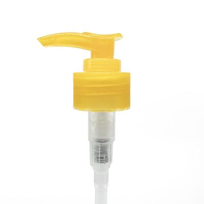 China Non Spill Factory Price Customized Dispenser 28/410 Plastic Transparent Yellow Lotion Pump For Bottle for sale