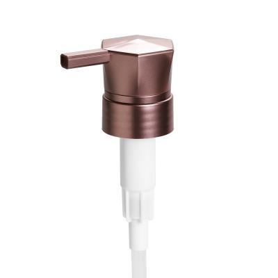 China Non Spill Aluminum-plastic Rose Gold Shampoo Dispenser Liquid Lotion Pump 33/410 From China Factory Price for sale