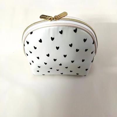 China Satin Factory Customized Large Capacity Shell Zipper Cosmetic Bag for sale