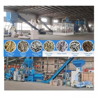 China 1TPH-10TPH Biomass Wood Chips Eucalyptus Pine Birch Poplar Pellet Production Line en venta