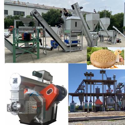 China High-Efficiency Feed Pellet Production Line: Clean, Crush, Mix, Granulate, Cool, Screen & Pack for sale