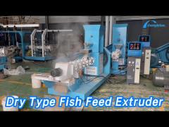 Stainless Steel Dry Type Fish Feed Extruder Machine 300kg/h For Pet Food