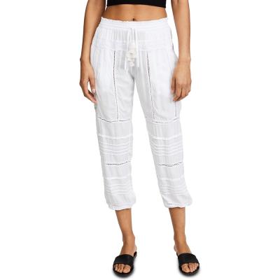 China Wholesale QUICK DRY White Casual Pants High Waist Beach Pants Beach Cropped Pants for sale