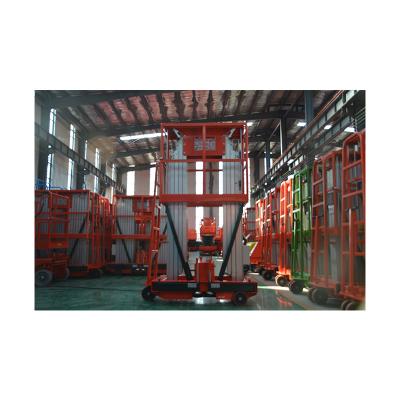 China Advertising Company 12m Electric Hydraulic Outdoor Mobile Scissor Lift 250kg Aluminum Alloy Platform Truck Lift Small Material Lift for sale