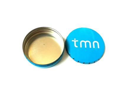 China Blue Metal Food Grade Tin Containers , Click Clark Metal Box For Mints Packaging for sale