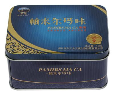 China Embossed Food Grade Metal Tin Container , CYMK Printed Tin Box for sale