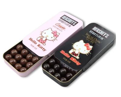 China Food Grade Slide Small Tin Containers Push  And Pull for Chocolate for sale