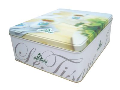 China Food Grade Tin Storage Containers Matt Surface 210mm x 210mm x 60mm for sale