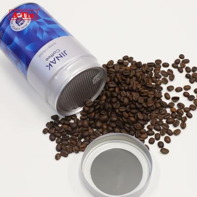 China Food Food Grade Airtight Round Coffee Tin Can Custom Metal Tin Canister Degassing Coffee Tin with Screw Lid for Coffee Packing for sale