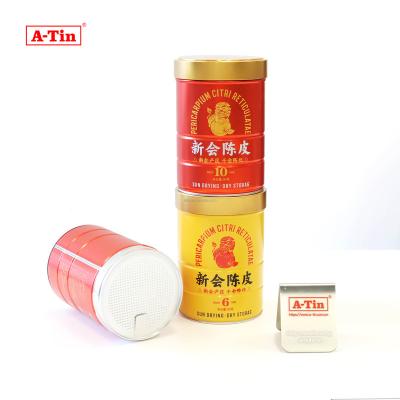 China Food Food Grade Nuts Packaging Metal Box Canister Round Airtight Can Metal Candy Tin for sale