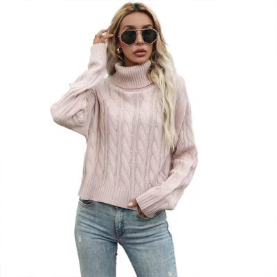 China 2021 breathable autumn and new winter twist leisure protecting high neck women's sweater for sale