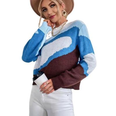 China 2021 New Loose And Fun Color Breathable Casual Protective Blocks Knit Women's Sweaters for sale