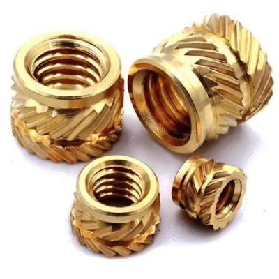 China High Torque OEM CNC Machining Brass M1.6 Knurling Threaded and Brass Blind Insert Self Tapping Nut for Wood Automobile and Plastic Mount for sale