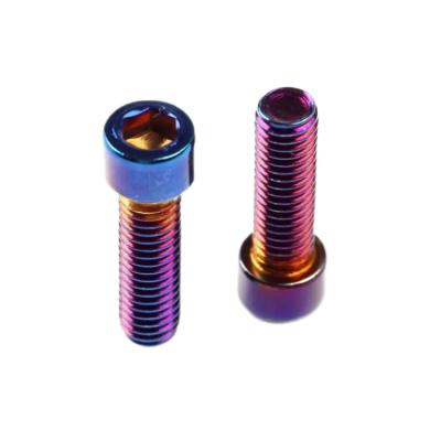 China GR2 GR5 High Tensile DIN933 Gold Titanium Cup Hex Head Socket Hex Bolts m4 m6 m8 For Motorcycle for sale